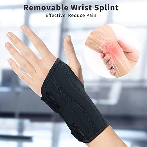 Fitted Wrist Brace for Carpal Tunnel, Adjustable Wrist Splint Stabilizer with Metal Splint Night