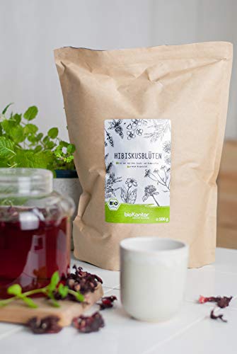 Hibiskusblüten BIO ganz und getrocknet 500g - Premium Hibiskus Tee - Hibiskusblütentee 100% natürlich aus biologischem Anbau - bioKontor – Bild 4