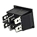 RuiLing 5pcs KCD4 Square Rocker Switch 6Pin ON-Off-ON 3-Position Black Button DPDT Double Reset Switch