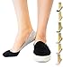 Thirty48 Women’s Premium No Show Socks with Non Slip Grip(One Size (6-9), Black(3 Pairs))