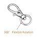 Awpeye 120PCS Swivel Lanyard Snap Hook, Metal Lobster Clasp with Key Rings Bulk