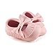 DELEBAO Infant Toddler Baby Soft Sole Tassel Bowknot Moccasinss Crib Shoes (3-6 Months, Pink)