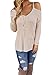 OURS Women's Sexy V Neck Loose Open Shoulder Knitted Sweater Long Sleeve Top Blouse