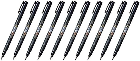 Tombow Fudenosuke Brush Pen - Soft Type x 10 Pens total / Value set with an Original Paperclip