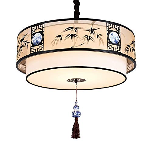 KNMQZSQ Classical Iron Chandelier, New Chinese Antique Lamp Restaurant Hot Pot Shop Decorative Lamp 