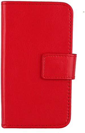 Gukas Color Design PU Wallet Flip Leather with Card Slots Cover Skin Protection Case Shell For STK Transporter 1 (Red)