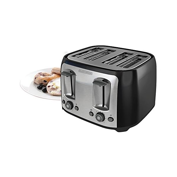 BLACK+DECKER 4Slice Toaster, TR1478BD, Extra Wide Slots, 7 Shade