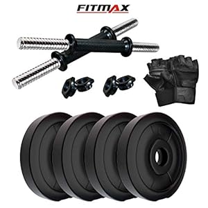 FITZON PVC-DM- 4KG COMBO6 Dumbbells Kit with One Pair Dumbbell Rods and Gym Accessories (Multicolor)