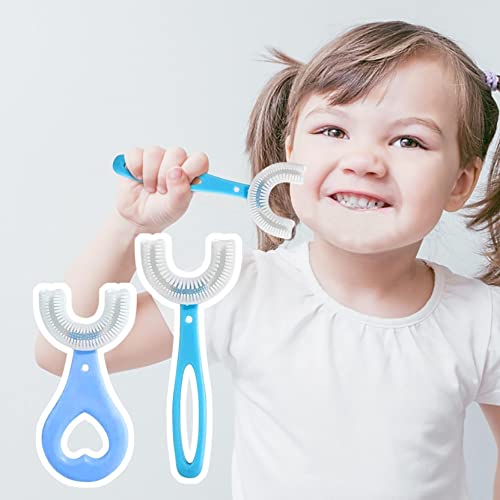 Kids U Shaped Toothbrush, All Rounded Children Manual Training Toothbrush with Food Grade Soft