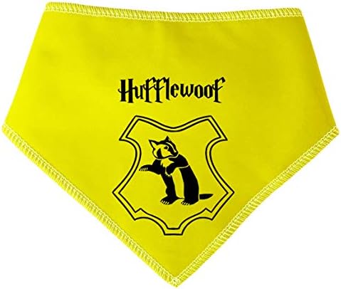 S2 Hufflewoof Shield Yellow Dog Bandana - For Hufflepuff Harry Potter Fans Whose Dogs Go To Hogwarts (Small Dogs Shih-tzu Terriers & Cockerpoo)