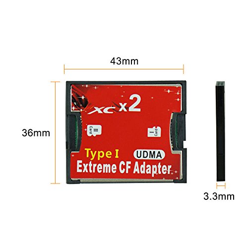 Adventurers Two more Dual Port Slot TF Micro SD SDHC to Type I Compact Flash Card CF Reader Adapter for Nikon Cannon Camera (Dual TF port-CF Adapter) - Thumbnail 3