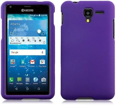 Hard Case Slim Fit Back Cover w/ Rubberized Coating +lcd screen protector case for Kyocera Hydro View/C6742 (Purple)