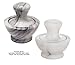 HIC Kitchen Mushroom Mortar and Pestle Spice Herb Grinder Pill Crusher Set, Solid Carrara Marble