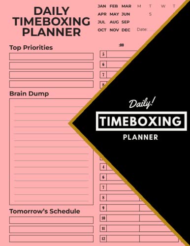 Daily Timeboxing Planner: Daily Time Boxing Journal, Daily Time Block Planner, Daily Planner For Hourly Productivity, Daily Planner 2023-2024 8.5x11 in 120 pages