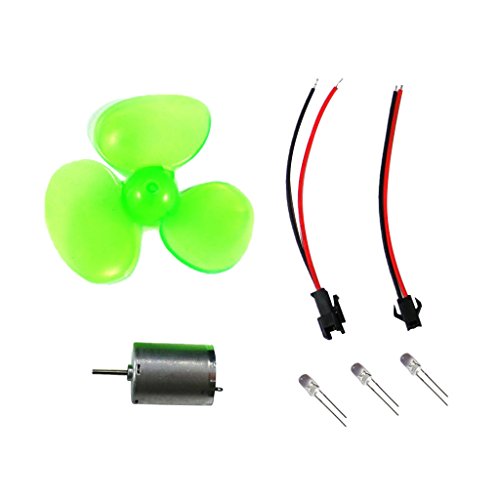 Blesiya 90mm Dia. Wind Turbines Generator DC Motor Fan LED Display Toy Project DIY Kits Set