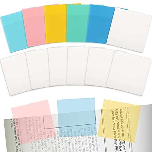 12 Pads Transparent Sticky Notes Colorful Sticky Note Pads Clear SelfStick Notes SelfAdhesive