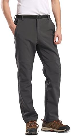 Men's Soft Shell Trousers Waterproof Warm Fleece Insulated Ski Snow Pants