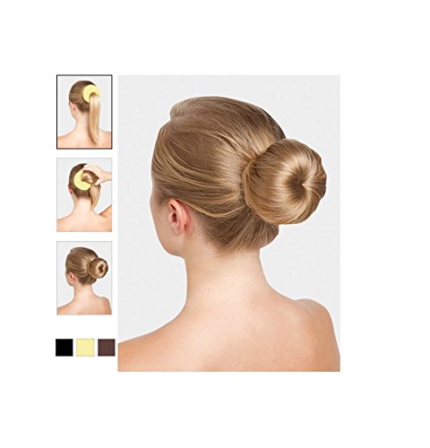 Beaute Galleria - Bundle 3 Pieces Chignon Hair Donuts Ring Style Bun Maker (Large, Medium, Small) (Black)