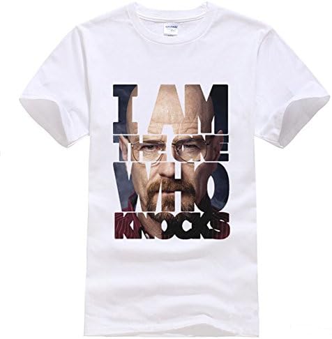 HanHent Breaking Bad Heisenberg Cotton Fashion T Shirts Men I Am the One Who Knocks (M)