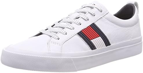 tommy hilfiger flag detail leather sneaker