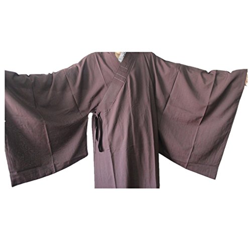 Shanghai Story Shaolin Temple Zen Buddhist Robe Monk Kung Fu Shirt Brown 3XL