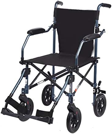 wheelchair Ultralight Aluminum Transport, Folding Transport Chair with Foot Rests,Foldable Wheel Chair for Travel Storage and People with Reduced Mobility