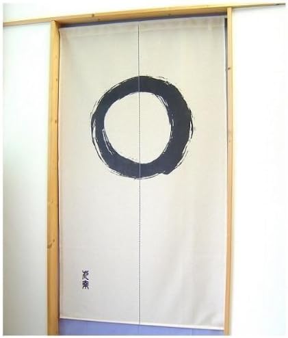 Made in Japan Noren Curtain Tapestry Japanese Taste Enso Circle Beige by Fukui Textile Factory