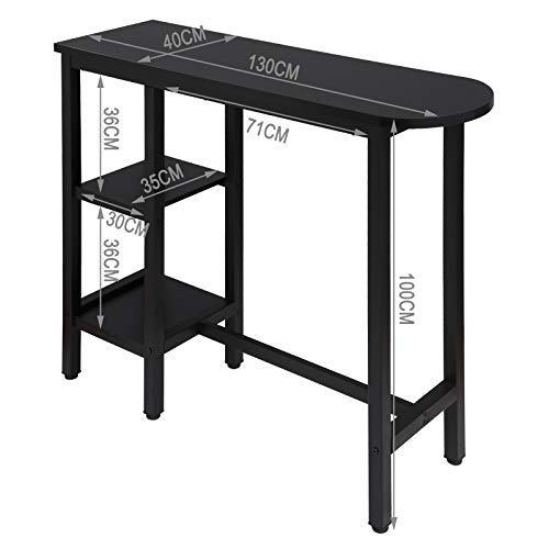 WOLTU BT31sz+BH130sz-2 1x Bartisch + 2X Barhocker Set Bistrotisch Stehtisch Esstisch Essgruppe, Metallgestell, MDF… – Bild 3