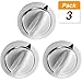 WE1M654 Dryer Timer Knob Replacement with Metal Ring Compatible with General Electric and Hotpoint Dryers, Replaces AP3995098 WE01M0443 WE1M443 (3 Pack)