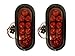 2x BRIGHT 10 LED 6 Inch Oval Tail/Brake/Turn Tail Light with Grommet for Big Rigs, Trucks, Flat Beds, RV's, or Trailers or Any Other Rig.