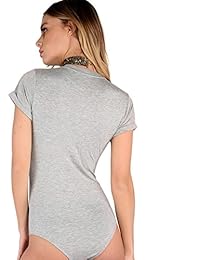 Body de manga corta para dama con cuello en V
