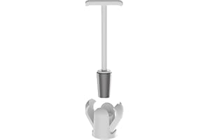 Cinola Upgraded Toilet Plunger with Holder, Wall Mounted Toilet Bowl Plunger with Hideaway Caddy, Dual Handle Plunger for Bathroom Built-in Drip Tray, RV Bathroom Accessories, White