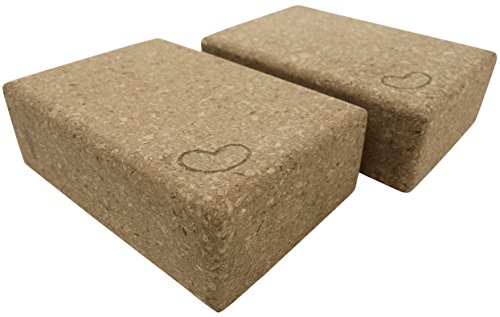 Bean Products Eco Yoga Cork Blocks – Pair – 3 in x 6 in x 9 in – Standard Size