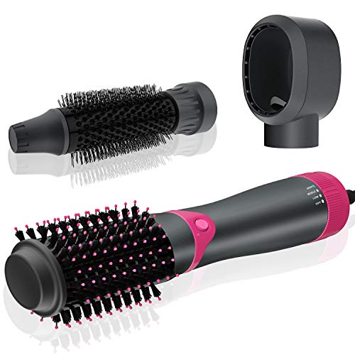 Hot Hair Dryer Brush Upgraded Detachable 3 IN 1 Interchargeable Negative Ions One-Step Hair Dryer and Volumizer for Straightening, Curling Dryer Style Reducing Frizz and Static Best gift