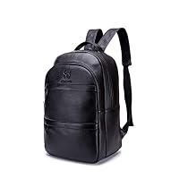 Longess Genuine Leather Backpack, 15inch Super-Large Capacity Business Cowhide Leather Anti Theft Backpack for Men College Bookbag Laptop Computer Bags, Leather Travel Backpack
