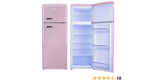 Amica Retro Nevera/Congelador Rosa KGC 15636 P A + + 213 ...