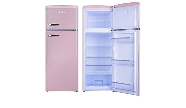 Amica Retro Nevera/Congelador Rosa KGC 15636 P A + + 213 L, con ...