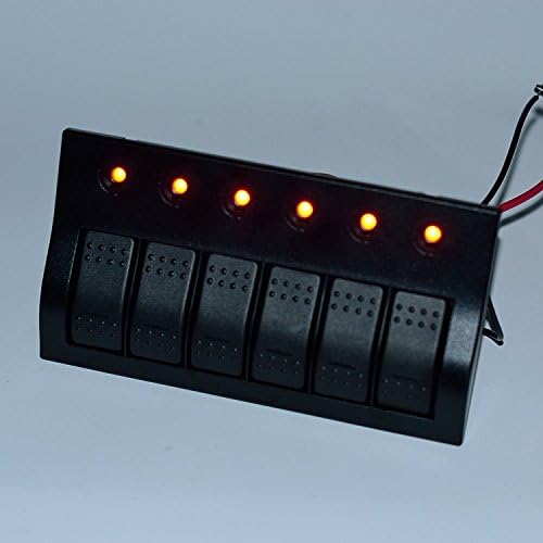 Bears 6 Gang Waterproof Marine Boat Rocker Switch Panel LED Light Indicator Breaker