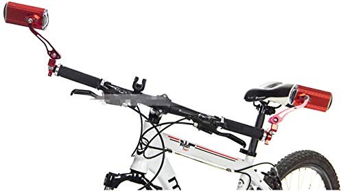 Easyinsmile Bike Mirror Adjustable 360°Rotation Back Rearview Mirror A Pair of Handlebar Wide Angle Aluminum Alloy Bicycle Mirror for Mountain Bike，Electric Bike，Cycling，Motorcycle (Silver and red) - Thumbnail 5