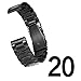 N.ORANIE MOTO 360 2nd Gen Watch Band 20mm Width Stainless Steel Adjustable Strap with Folding Clasp for Moto 360 2nd (Men’s 42mm) and Samsung Gear S2 Classic Smartwatch (3 Pointers-Black)