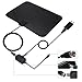 Reignet TV Antenna Amplified Indoor HDTV Antenna 50 to 70 Mile Range with Detachable Amplifier Signal Booster and 16.5FT Coax Cable - Black