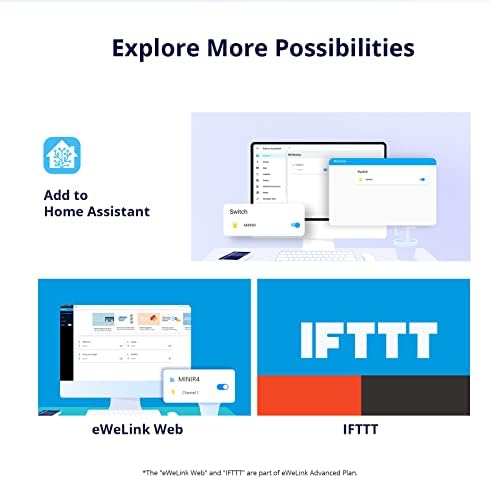 MINIR4 Smart Wlan Schalter 2PCS, WiFi Schalter mit Timing-Funktion, Relay Split Mode, 2.4G WiFi, Neutralleiter erforderlich, Funktioniert mit Alexa/Google Home, Fernbedienung über eWeLink App