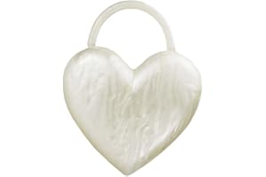 QMLGB Stylish Women Acrylic Evening Clutch Heart Shape Handbag Amber Top Handle Purse Bag for Party Prom Cocktail