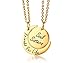 Set of 2 Gold Plated Stainless Steel Best Friend Moon and Sun Matching BFF Friendship Necklace for 2 Jewelry Gift