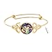 MANZHEN Expandable Adjustable Transparent Abalone Shell Triple Celtic Knot Bangle Bracelets for Women