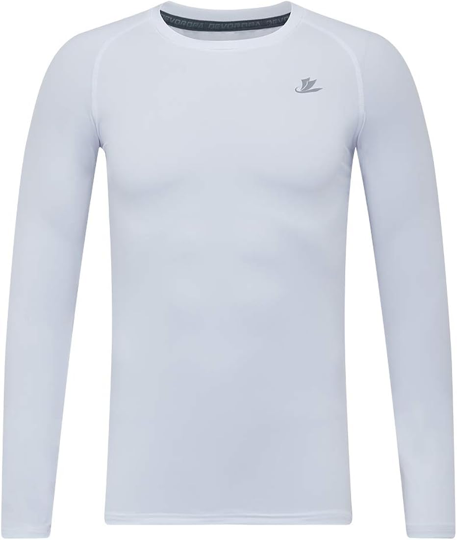 Devoropa Youth Boys Compression Shirt Long Sleeve Football Baseball Undershirt Quick Dry Sports Baselayer: Clothing