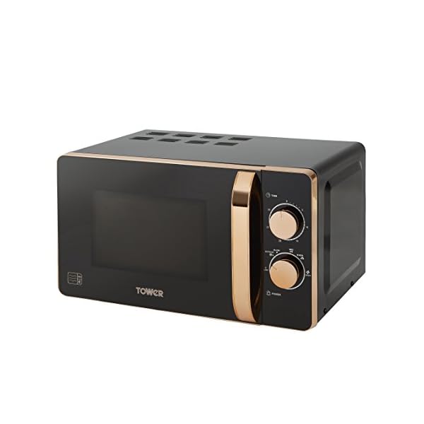 Tower-T24020-Manual-Solo-Microwave-with-6-Power-Levels-30-Minute-Timer-Defrost-Function-800-W-20-liters-Black-and-Rose-Gold Tower T24020 Manual Microwave with 30-Minute Timer and 6 Power Levels, 20L, 800W Black and Rose Gold
