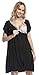 Happy Mama. Womens Labor Delivery Hospital Gown Breastfeeding Maternity. 097p (Black, US 12/14, XL)