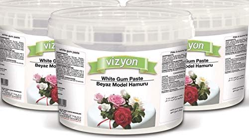White Vizyon Gum Paste Ready to Roll Icing - Suitable for Cake Decoration and Model Making - 1kg