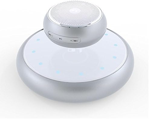 SOGAR Magnetic Levitating USB Portable Wireless Floating Bluetooth Speakers Supports TF Card Aluminum Desktop Audio,Silver